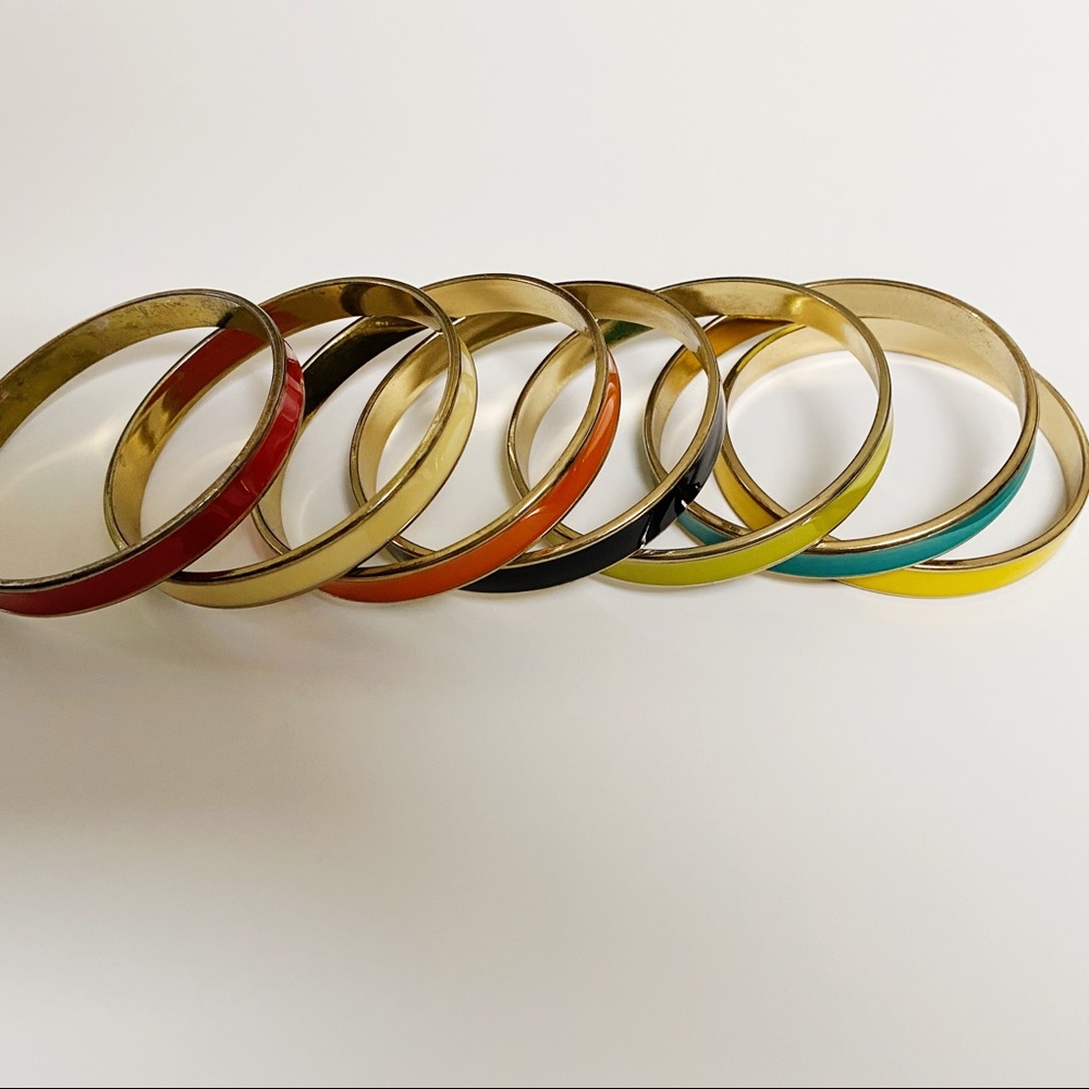 Colorful Gold-Tone Bangle Bracelet Set